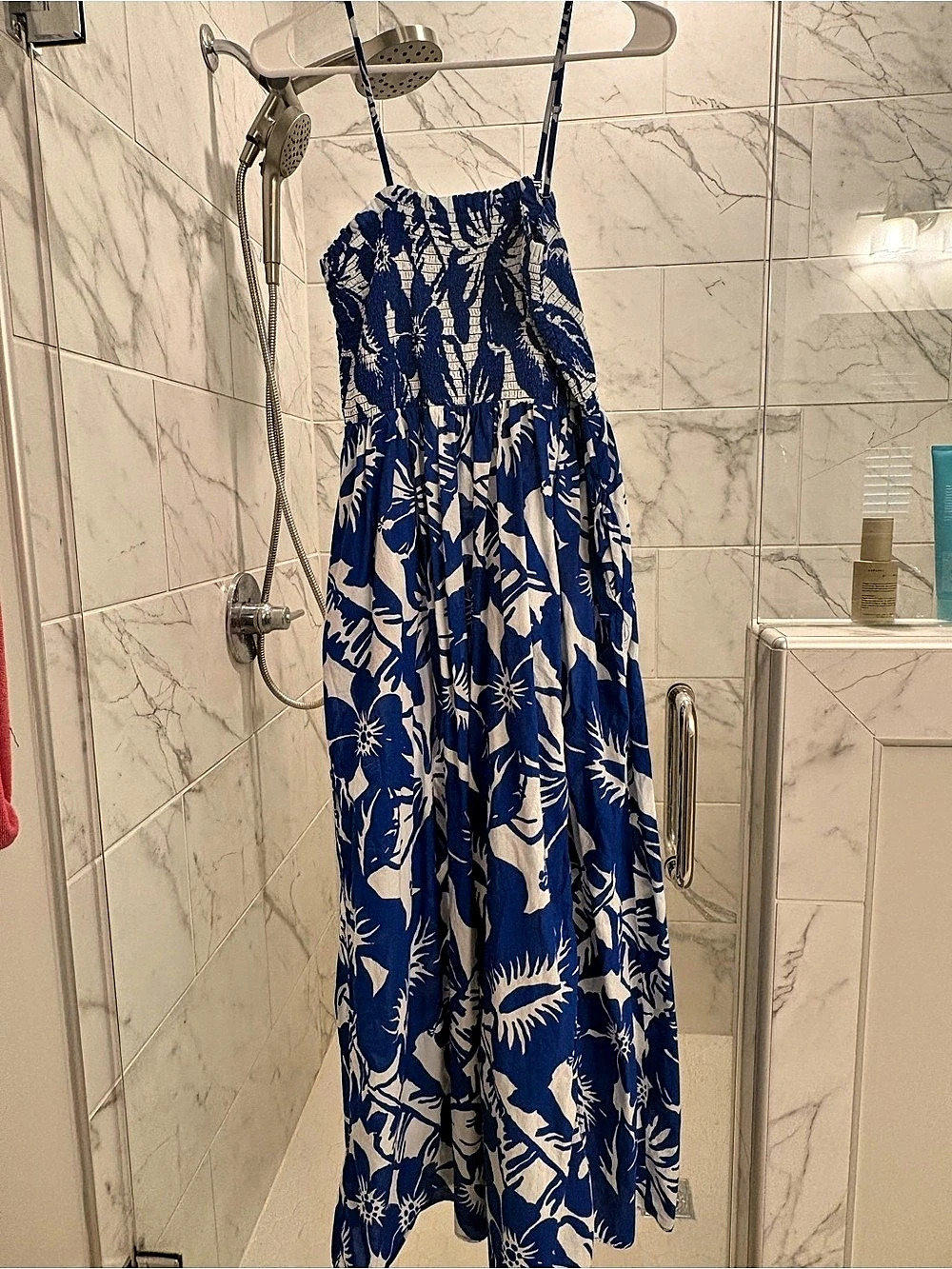 LOFT Floral Maxi Dress in Blue & White Size Small